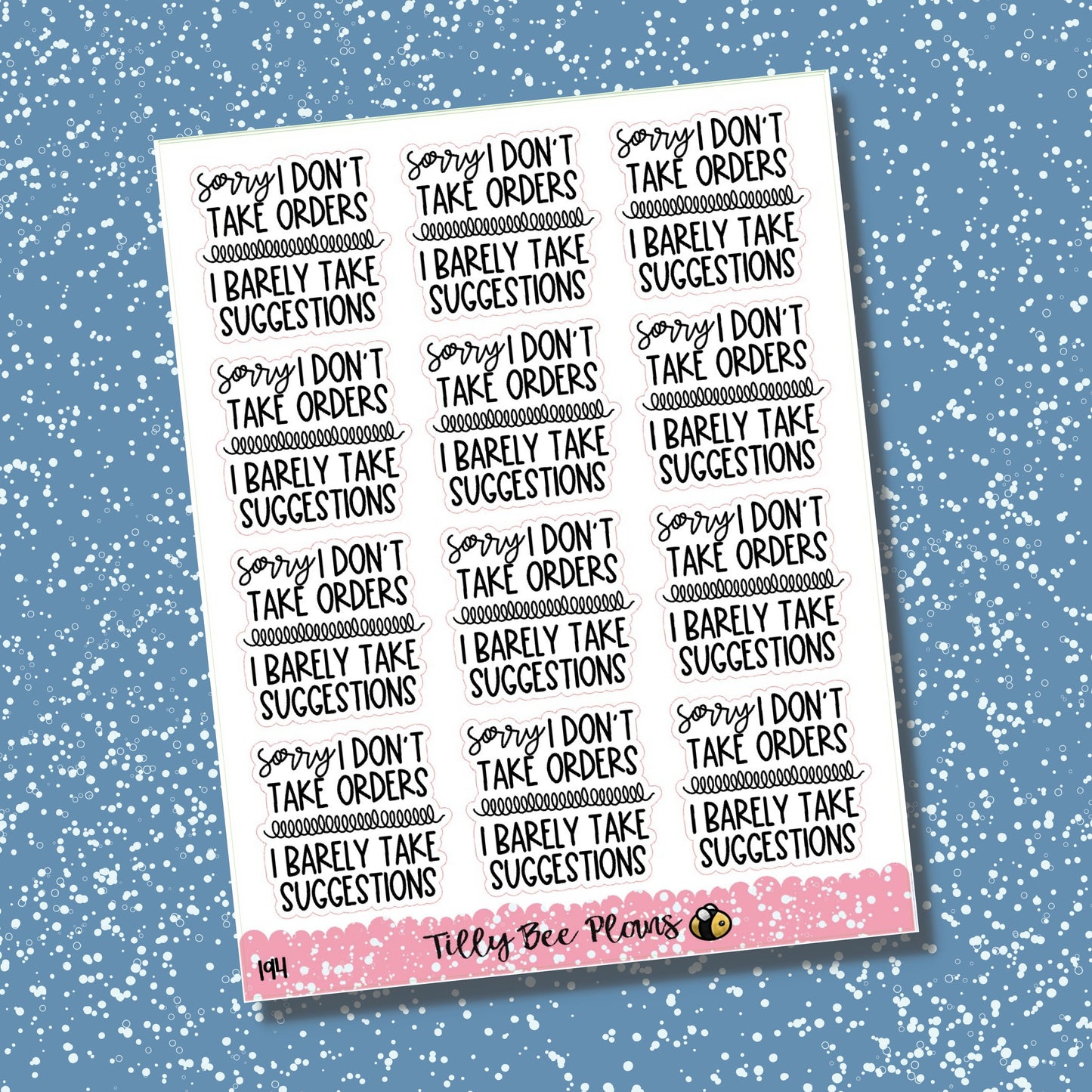 Sorry, I Don't Take Orders - 194