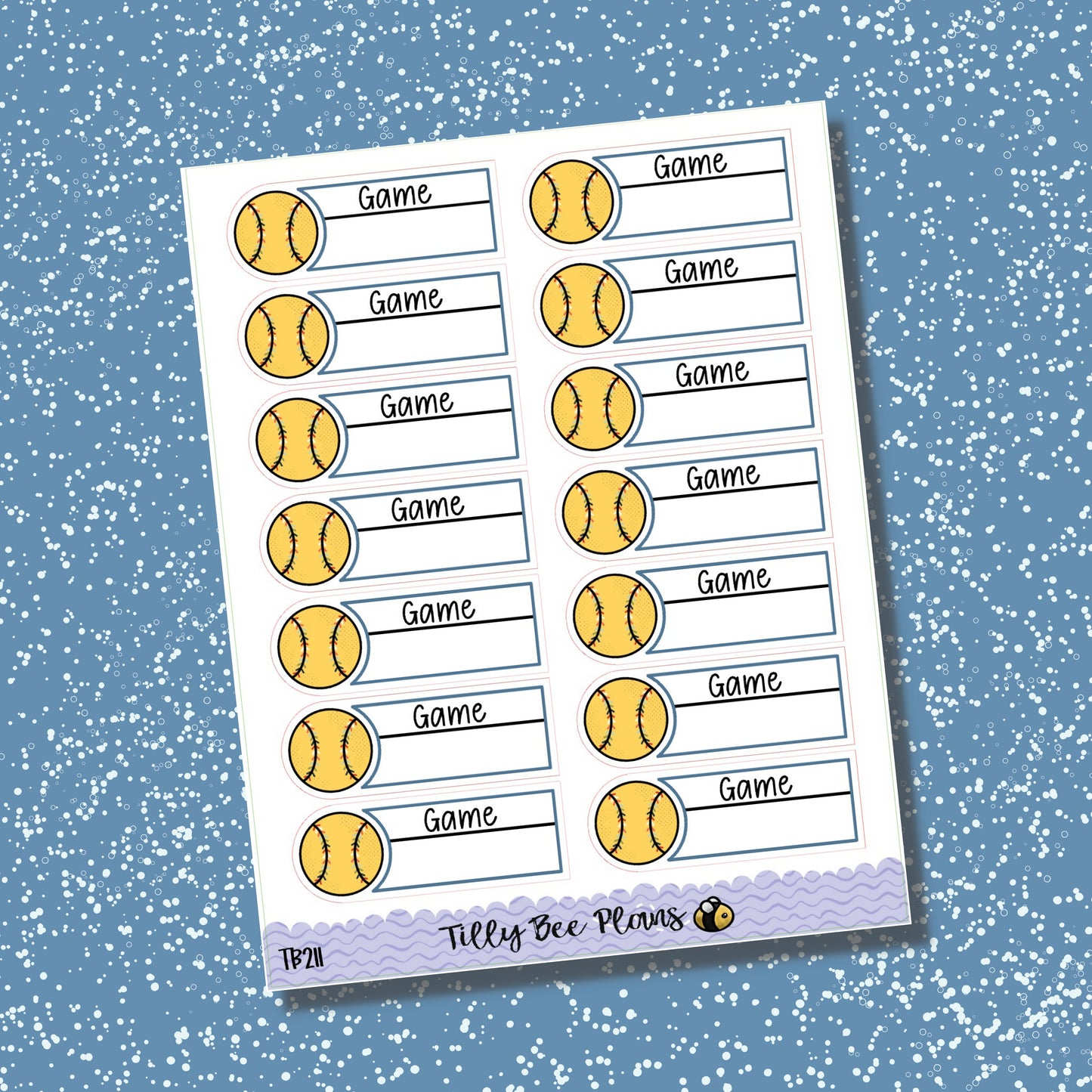 Softball Games/Practice Labels - TB210 TB211