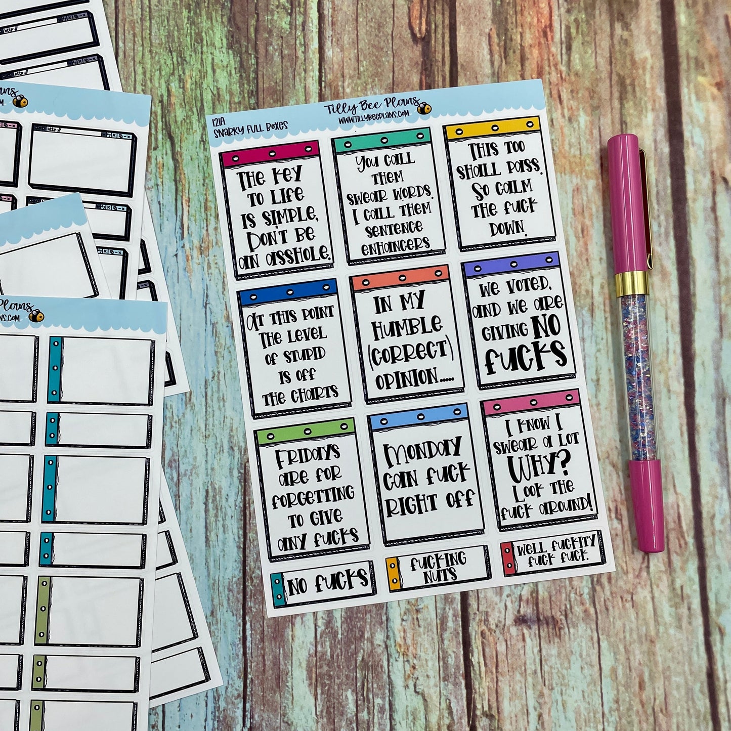 Snarky Full Box Stickers -121A