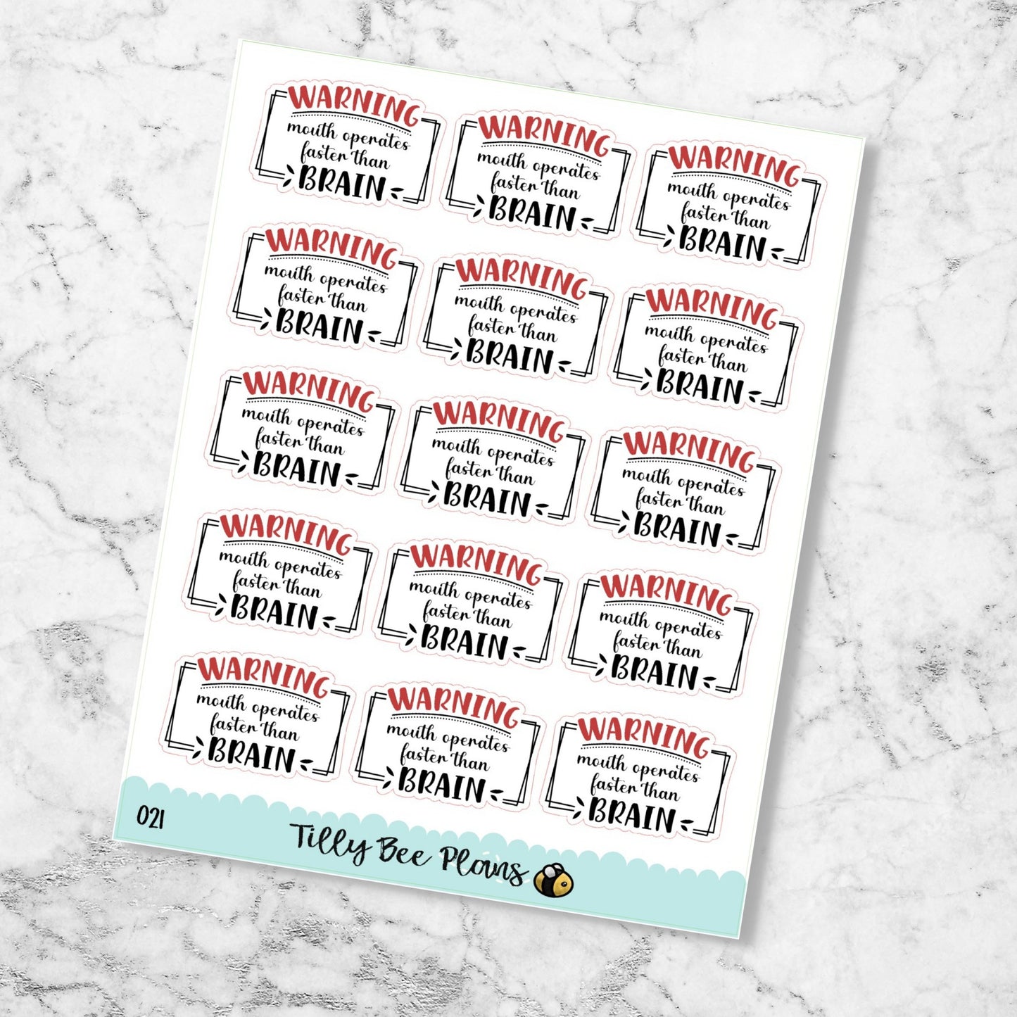 Warning Mouth Operates Faster Than Brain