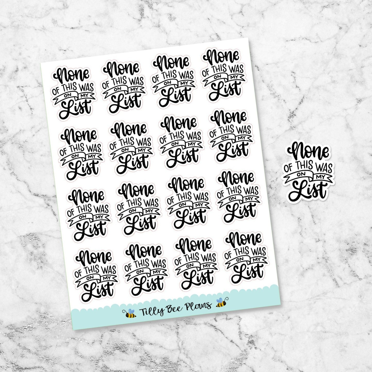 None of This Was On the List