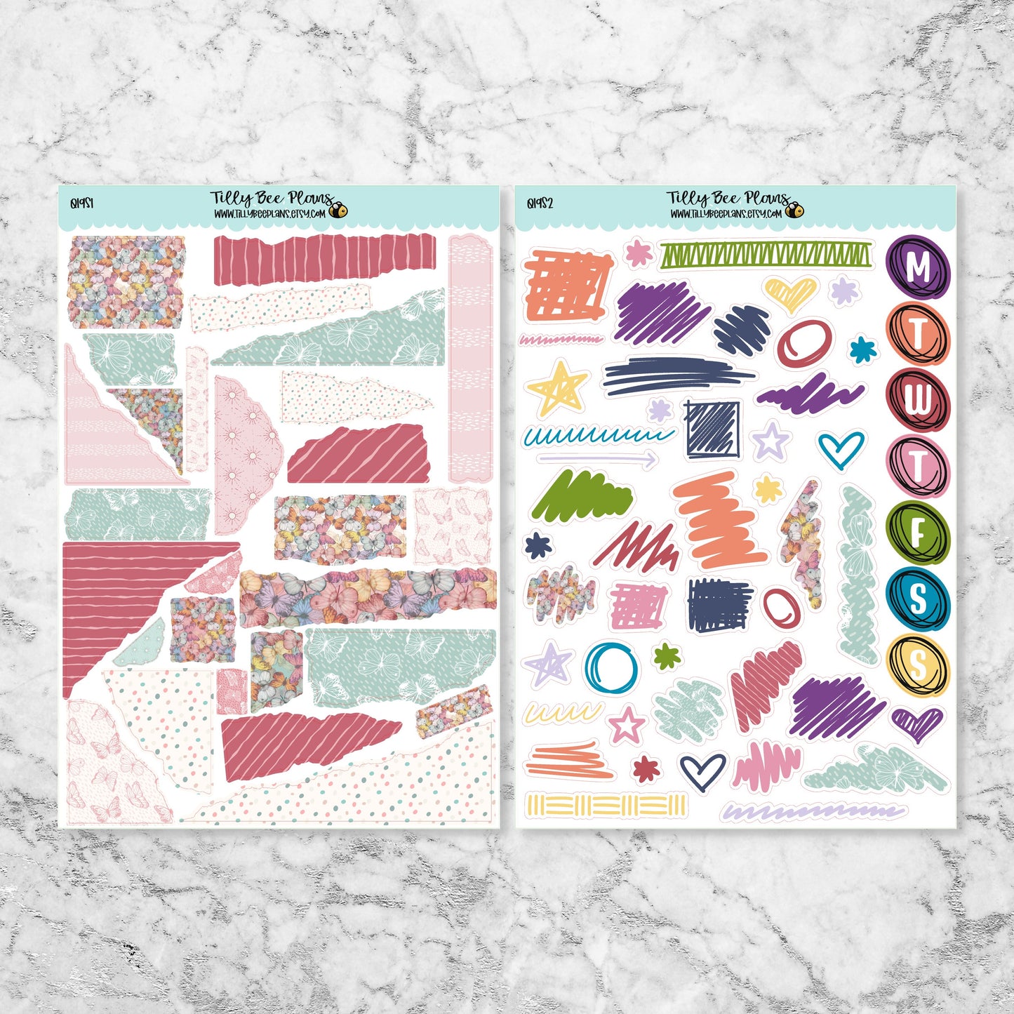 Butterflies - Scribbles & Scraps Journaling Stickers