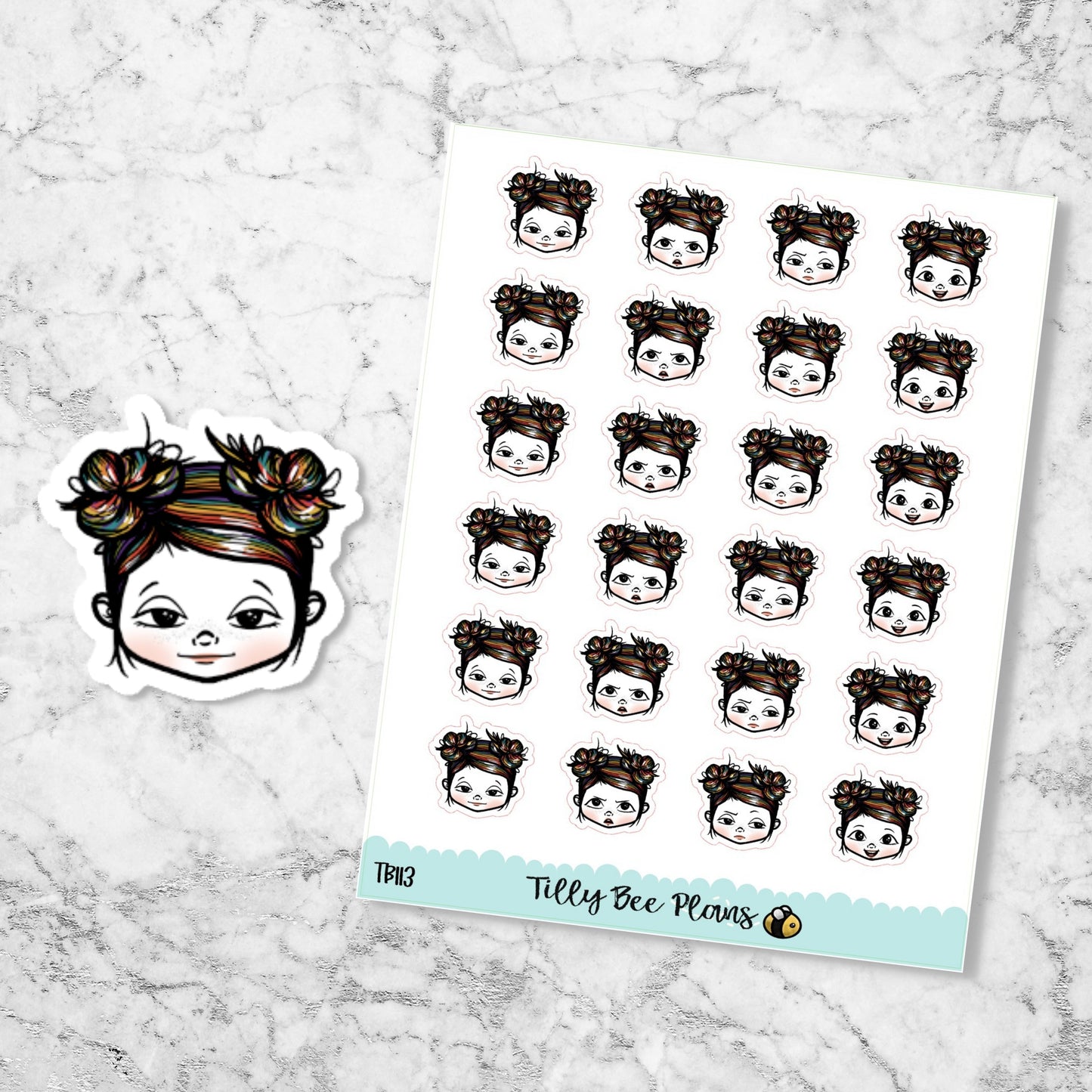 Tilly Rainbow Hair Emotis