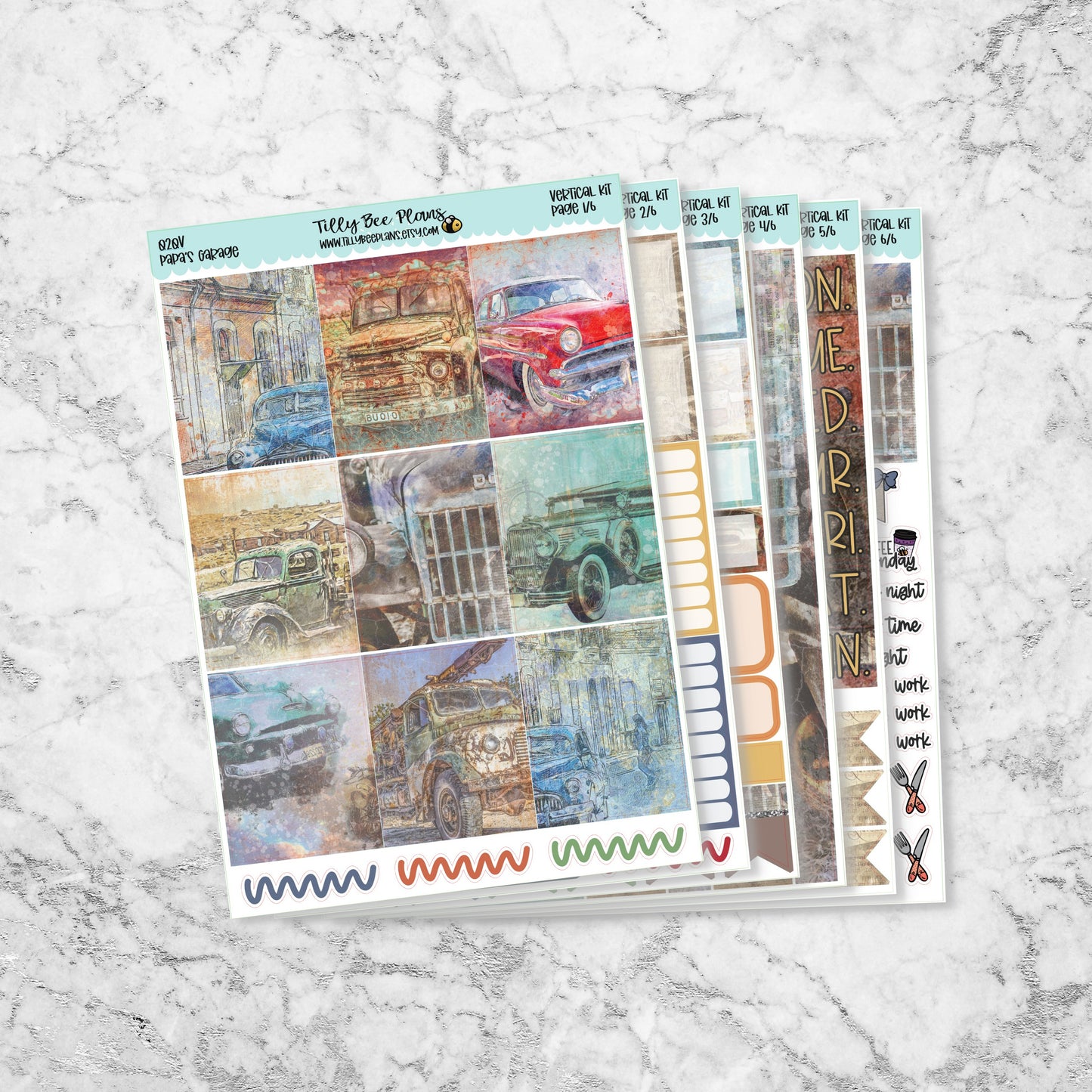 Papa's Garage - Vertical Sticker Kit