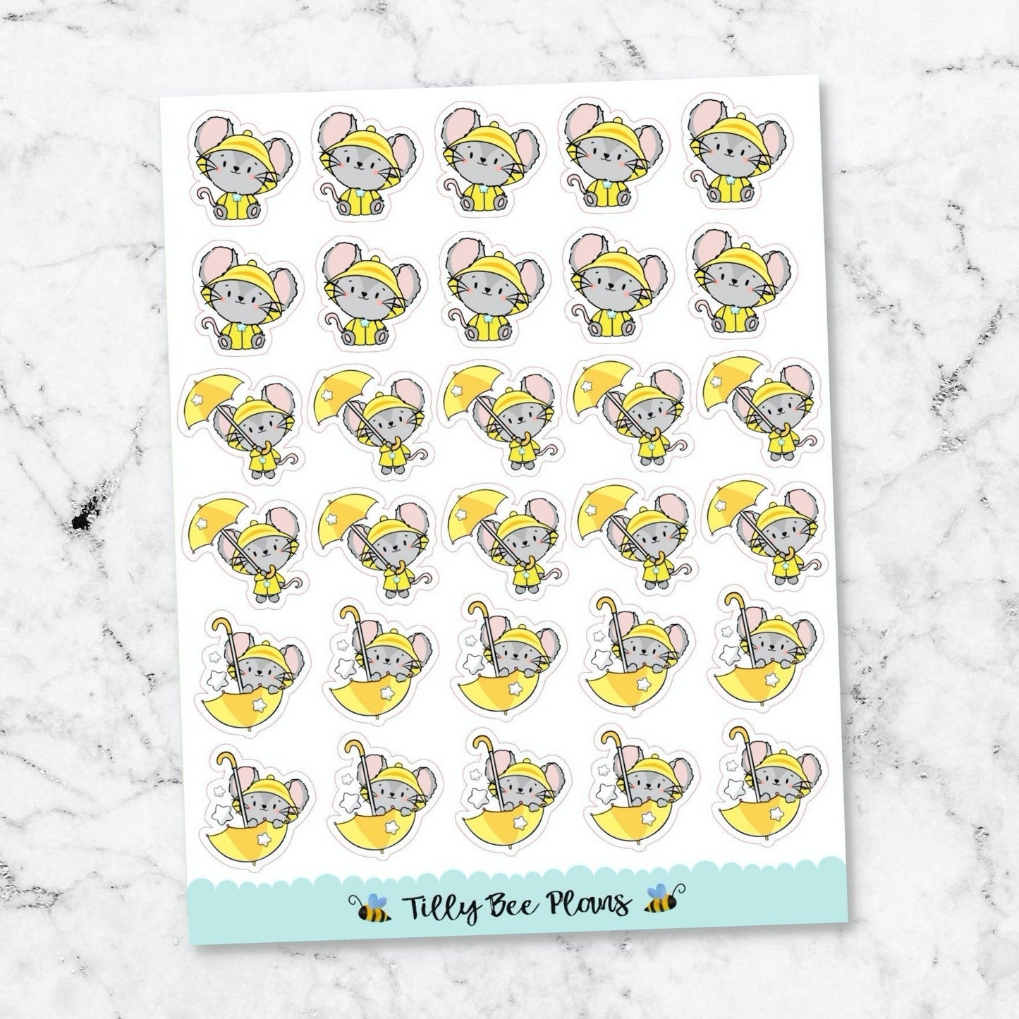 Rainy Mouse Character Stickers