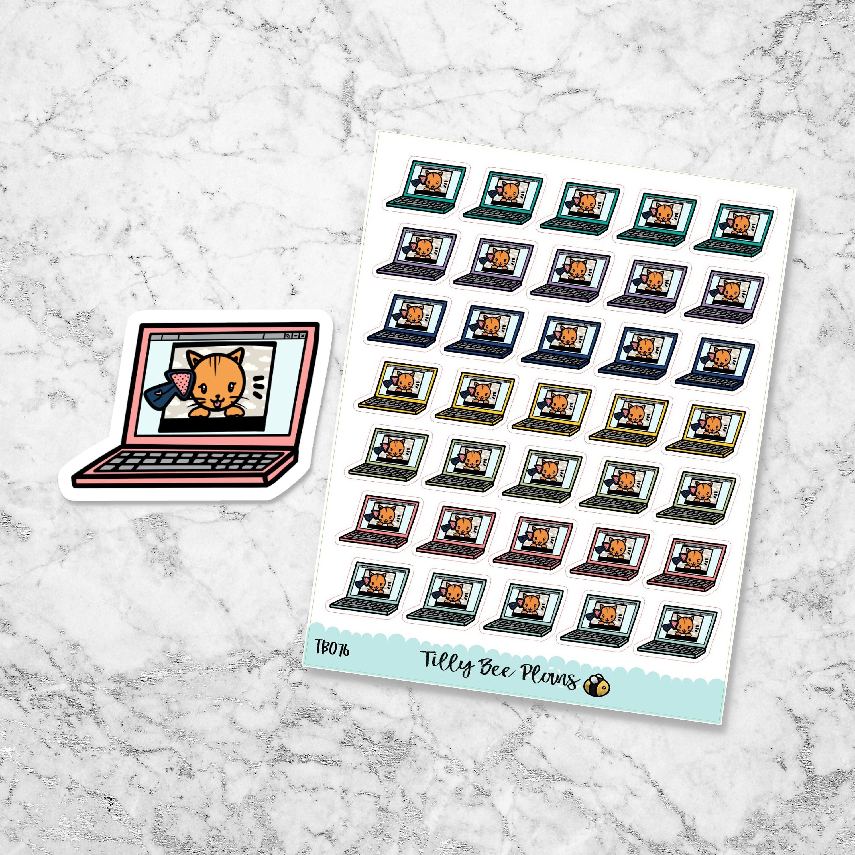 Simple Computer Sticker Drawing Hand Drawn Laptop Computer – TillyBeePlans.com