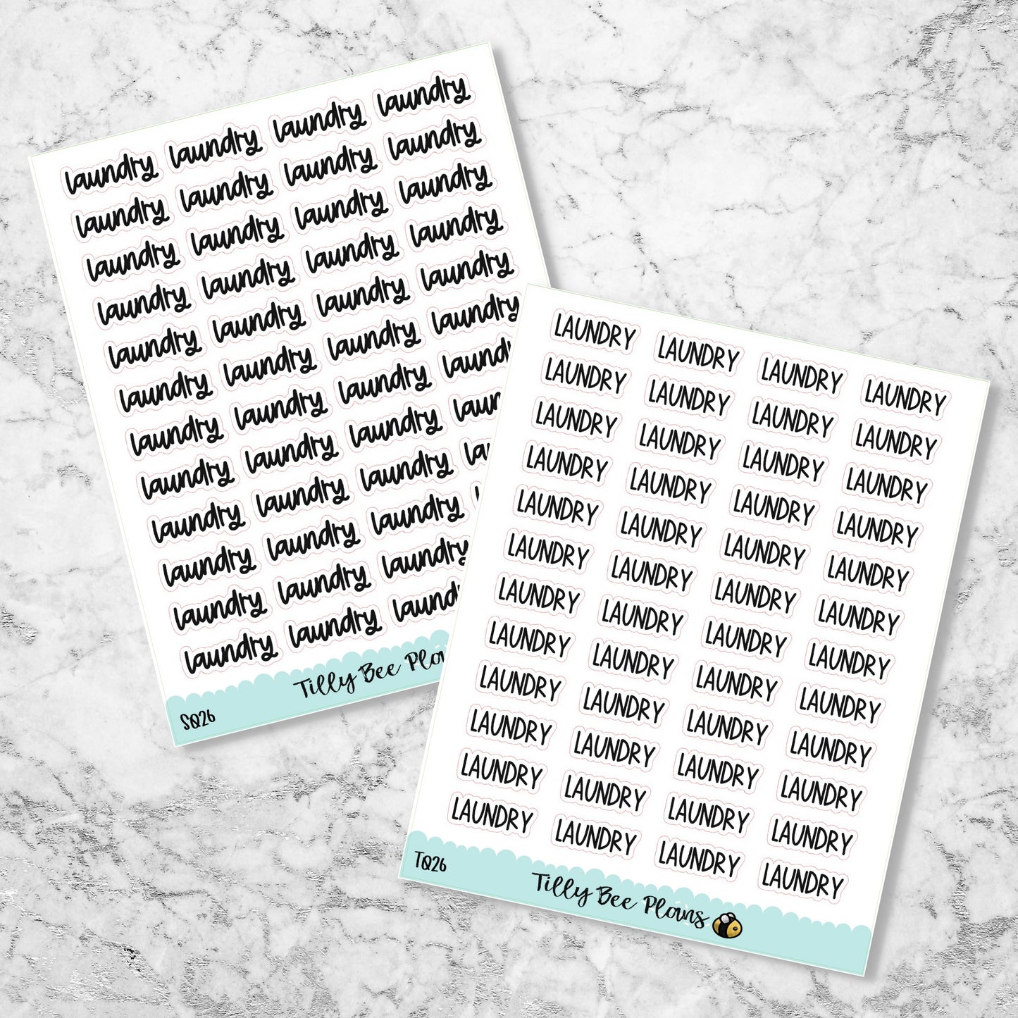 Laundry Script or Typography Stickers