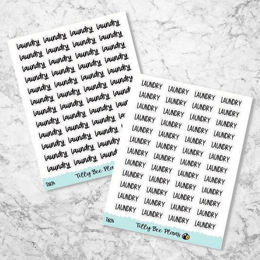 Laundry Script or Typography Stickers